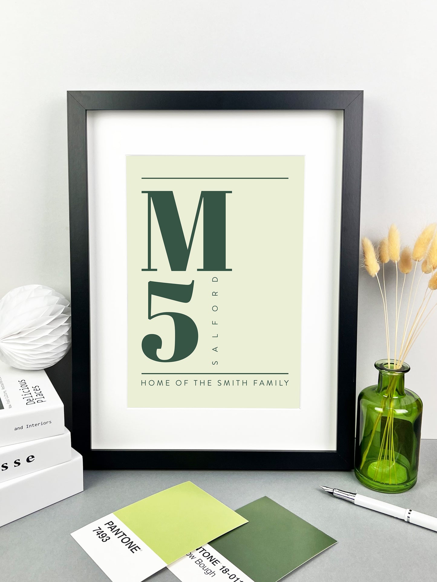 Personalised Postcode Print Apple and Green