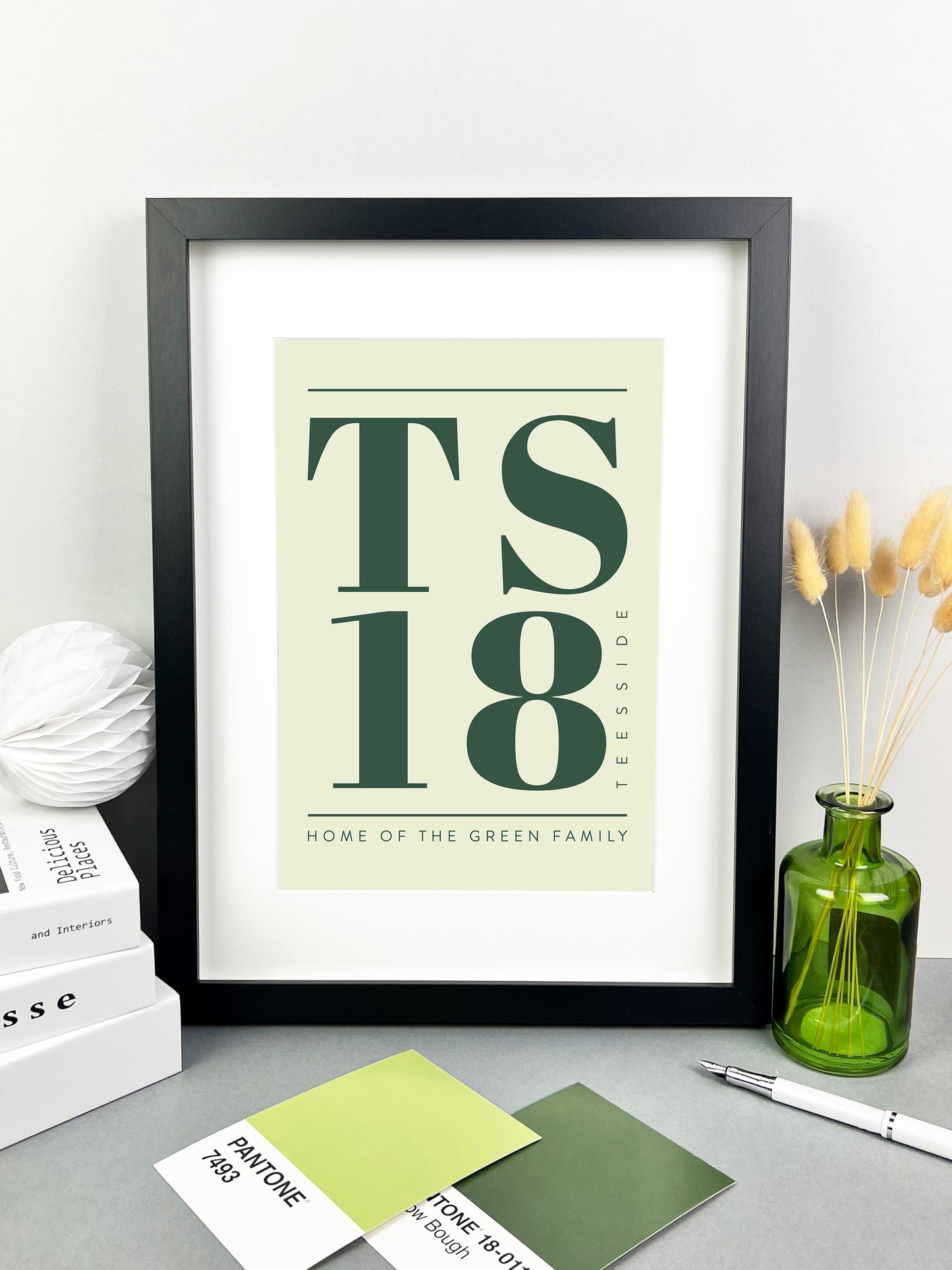 Personalised Postcode Print Apple and Green