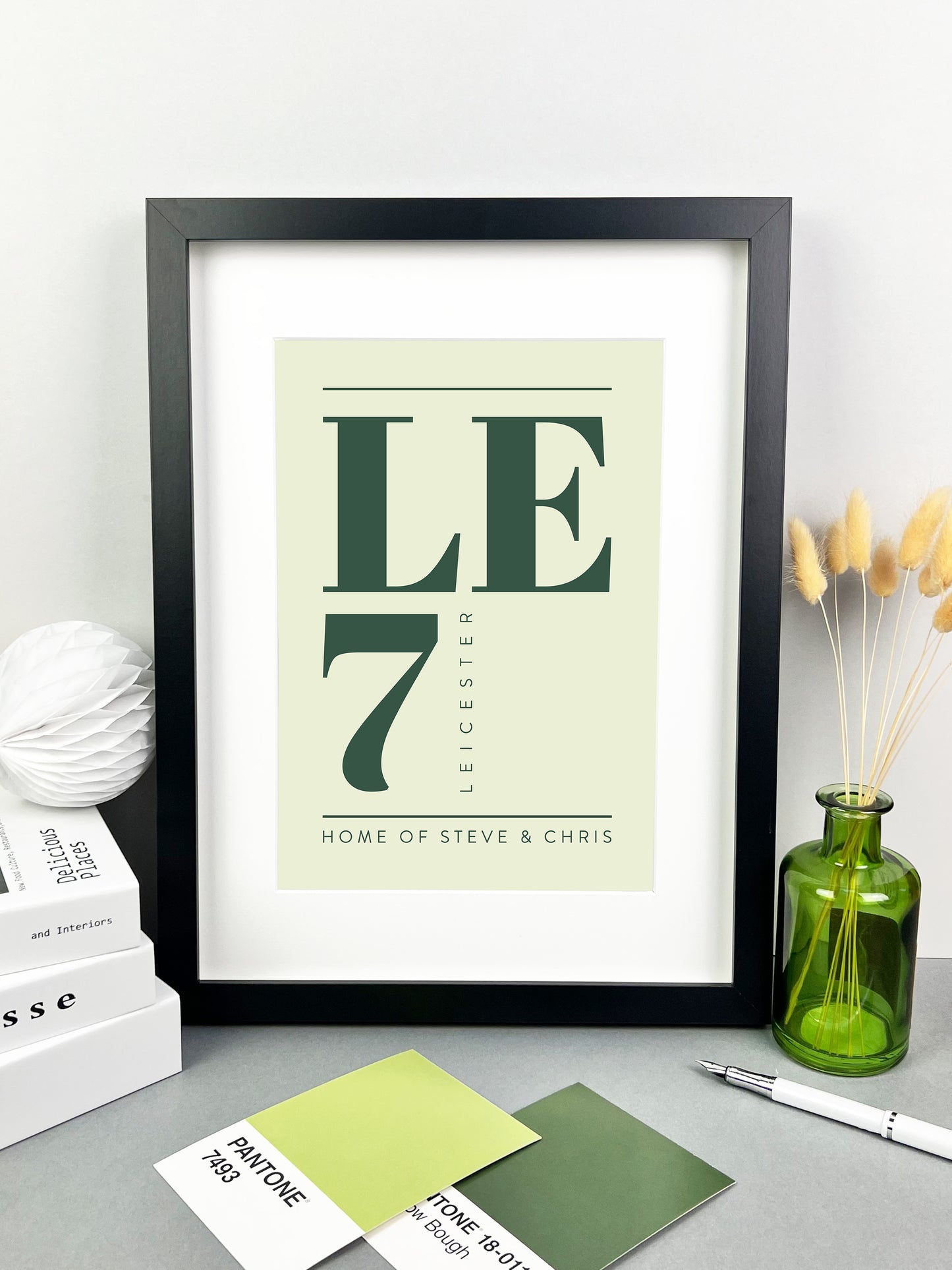 Personalised Postcode Print Apple and Green