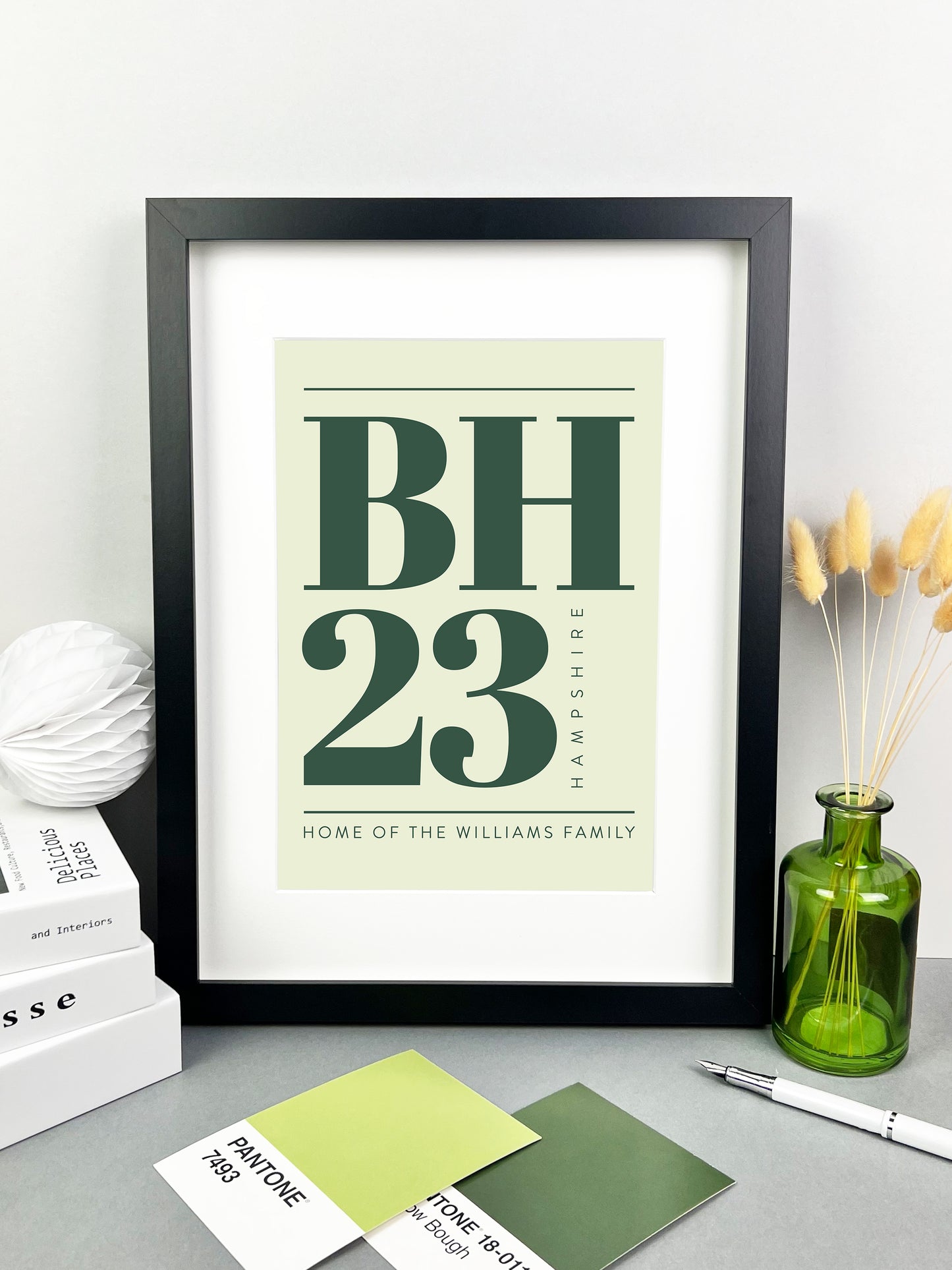 Personalised Postcode Print Apple and Green