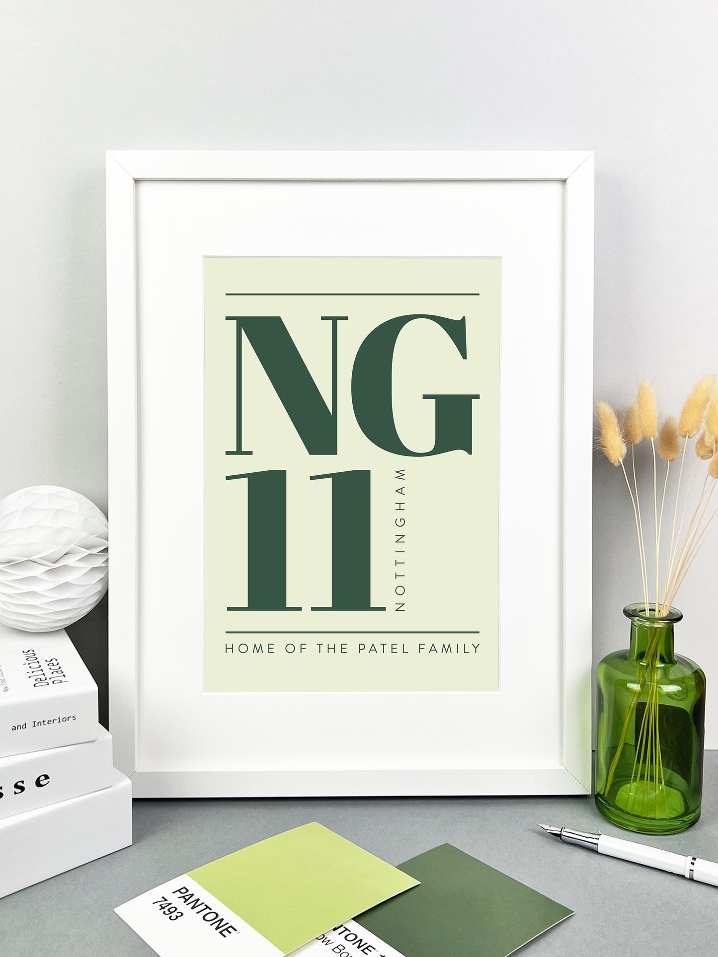 Personalised Postcode Print Apple and Green