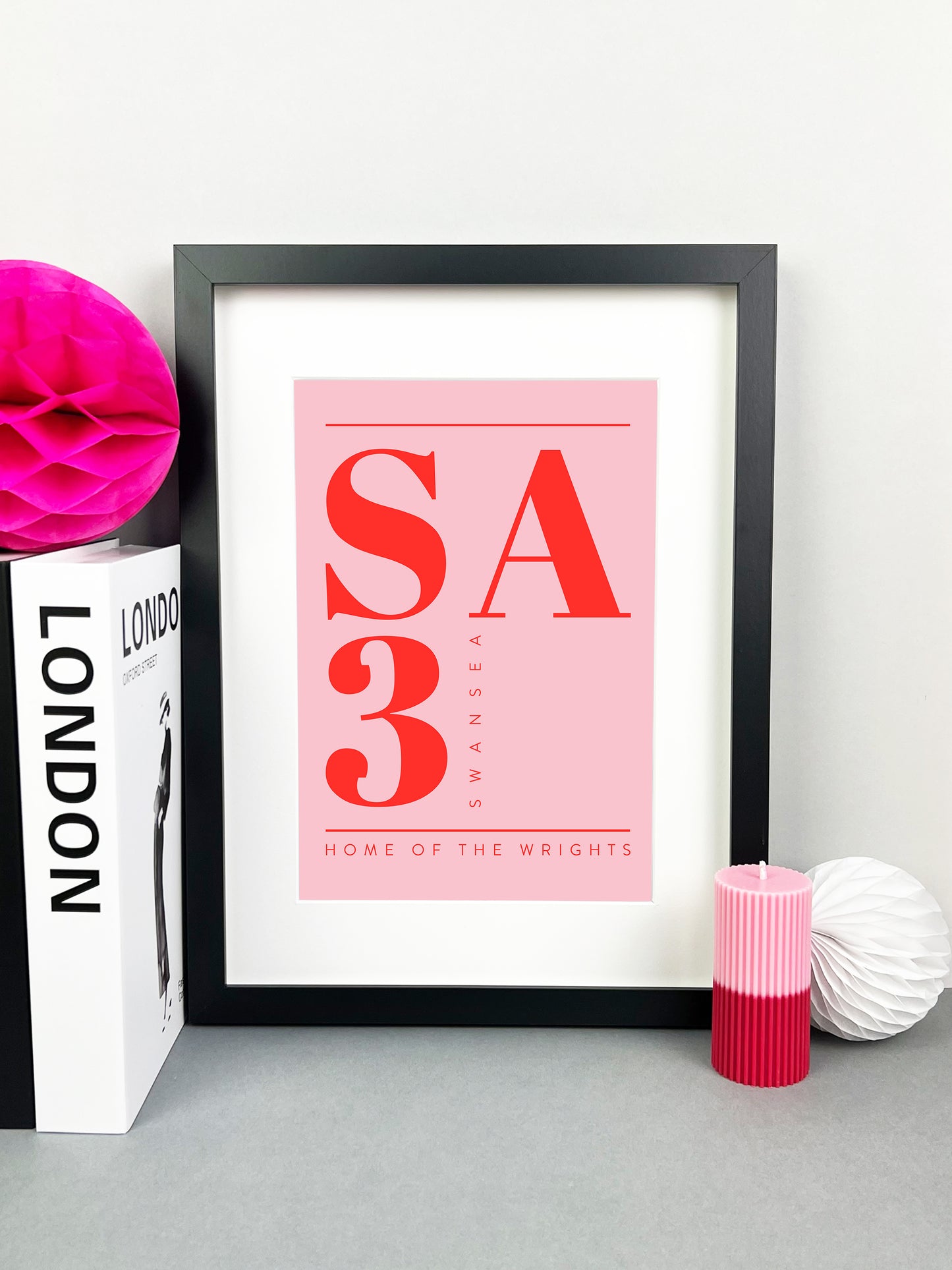 Personalised Postcode Print Pink and Red