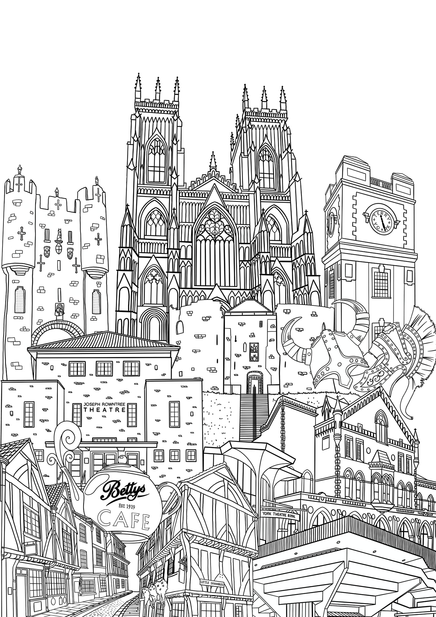 Personalised York City Illustration Print