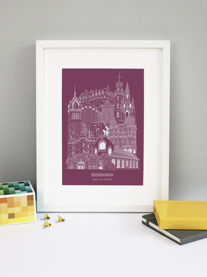 Personalised Blueprint Edinburgh Illustration