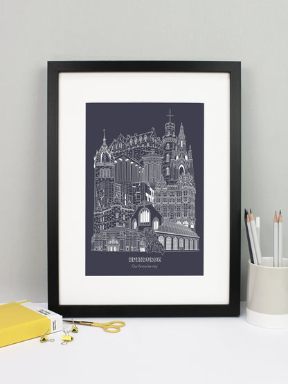 Personalised Blueprint Edinburgh Illustration