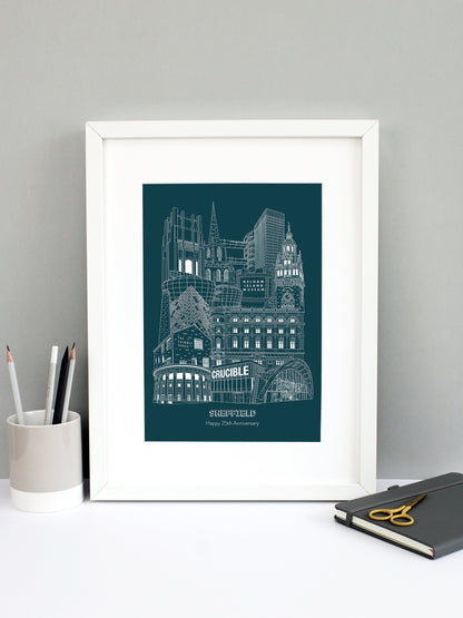 Personalised Blueprint Sheffield Illustration